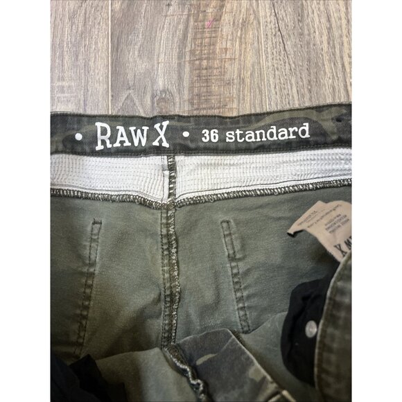 Raw X Standard Straight Leg Rock Military Green Camo Jeans Size 36/30 - Picture 6 of 12